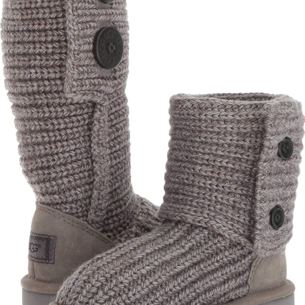 Grey Knitted Knit UGG Cardy Boots Size 1